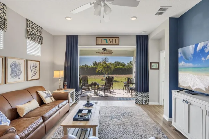 While the home is beautifully decorated, the seller will paint some blue walls at your request