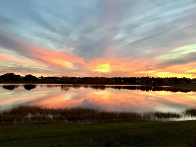Sunset view over waterfront