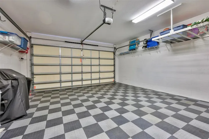 2 Car Garage with Interlocking tiles & Overhead Storage