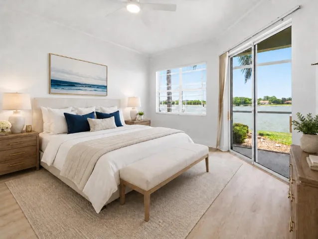 Virtually staged primary bedroom
