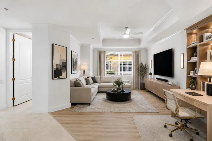 Virtually staged office or den