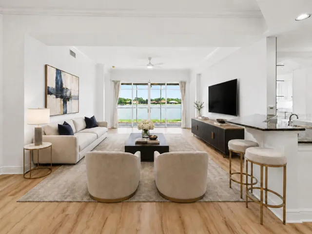 Virtually staged living room