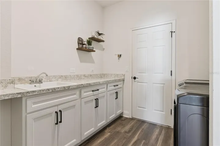 Laundry with door to garage
