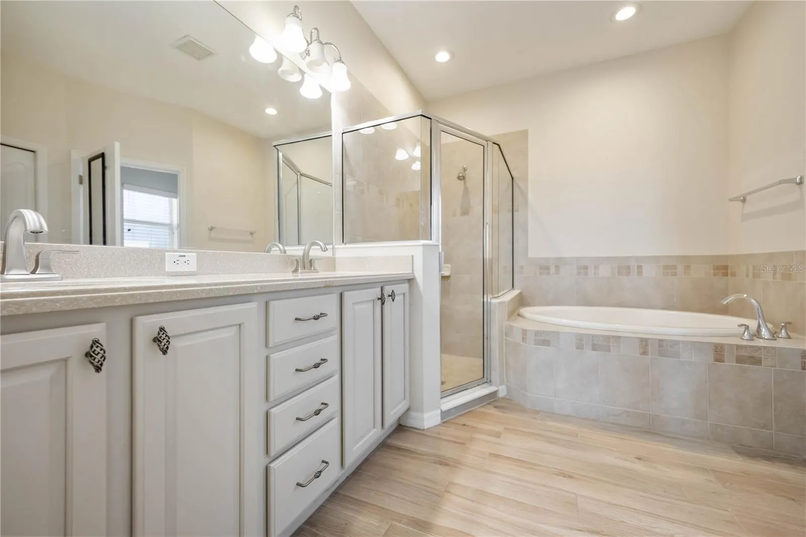 Master bath with garden tub and separate shower