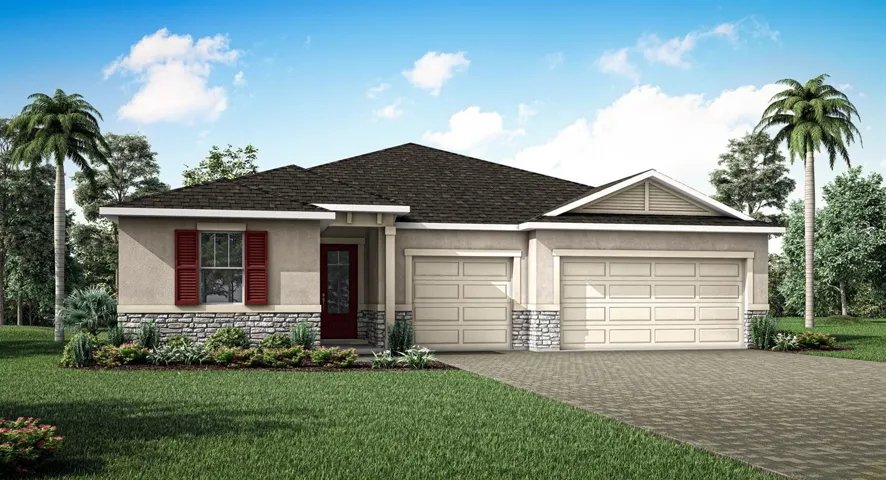 Waterbrooke - Glacier Bay Floorplan - Coastal Elevation - Architect's Rendering