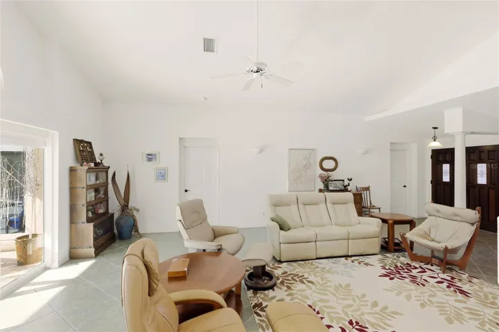 Living Room with Vaulted Ceilings