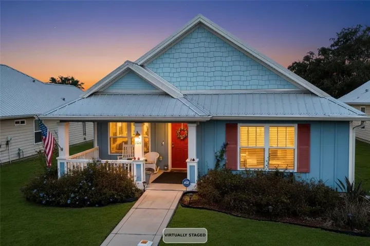 Facade of home (twilight)