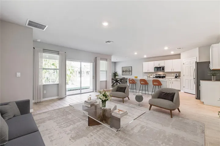 This image is virtually staged. Living room.