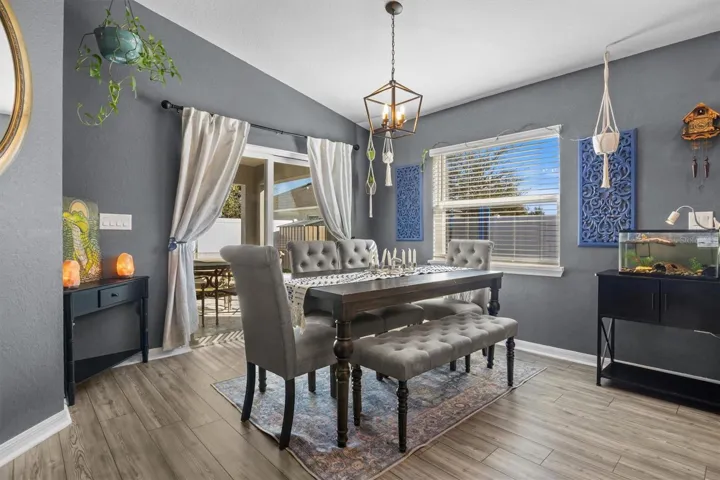 Dining room with sliders out to covered lanai