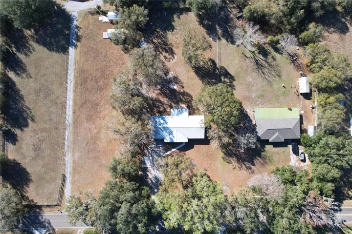 Drone shot of metal roof