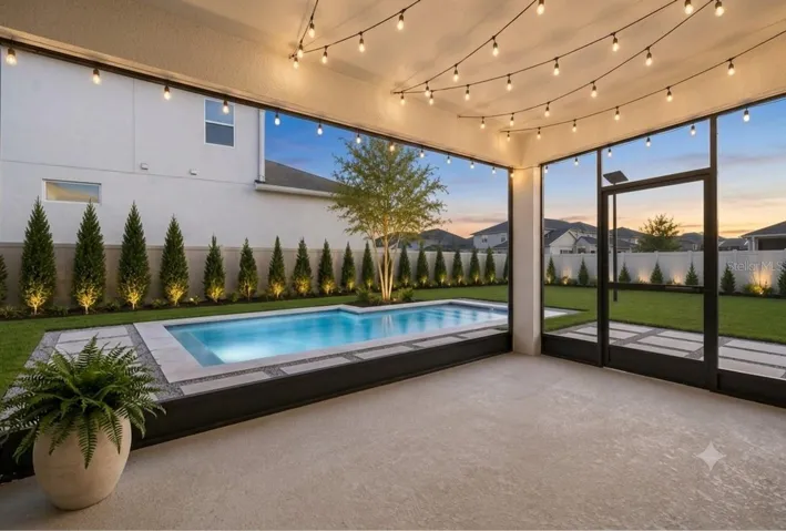 Virtual Rendering of the Use of the Backyard Space With a Pool