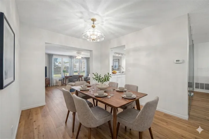 Virtually staged to represent flooring allowance offered by seller