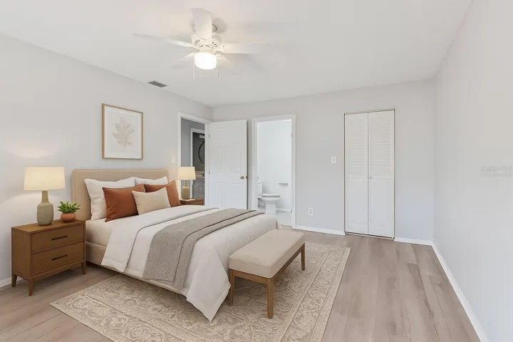 primary bedroom virtually staged