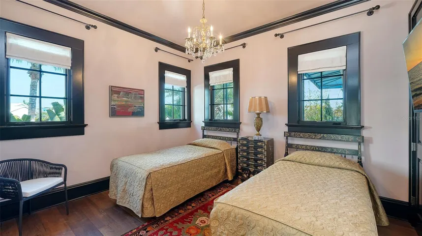 Guest bedroom with abundant natural light