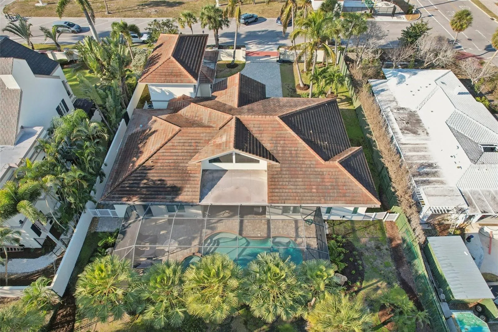 Aerial view of the house