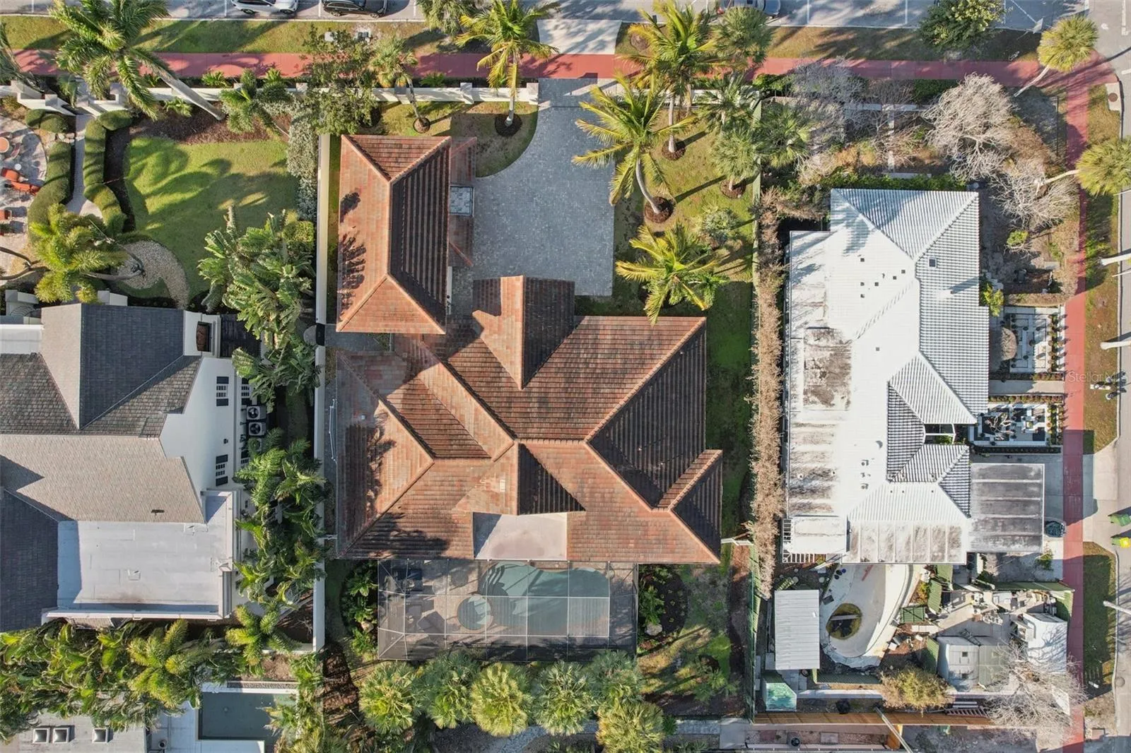 Aerial view of the house