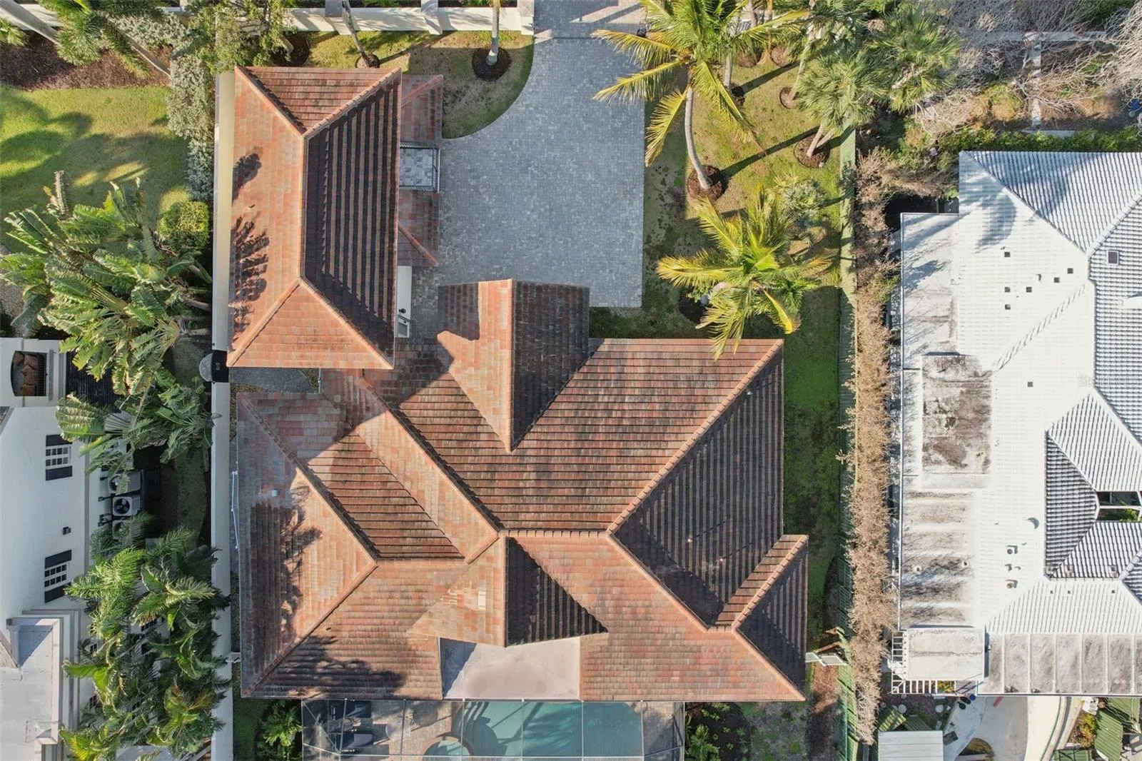 Aerial view of the house