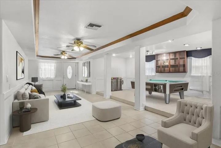 both downstairs living rooms virtually stagged