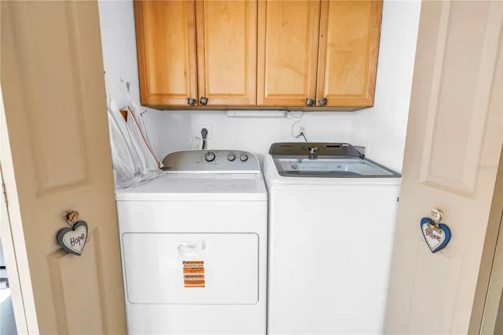 Washer and Dryer in closet off kitchen
