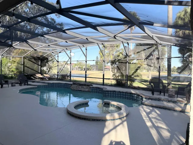 pool over looking at the golf and 2 ponds.