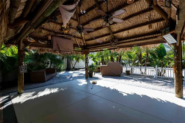 2 Bahama ceiling fans and an outdoor TV