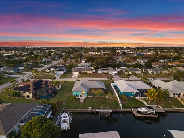 Evening Aerial View of the Back
