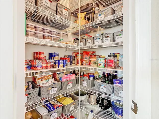 Walk-in Pantry with additional shelving and light