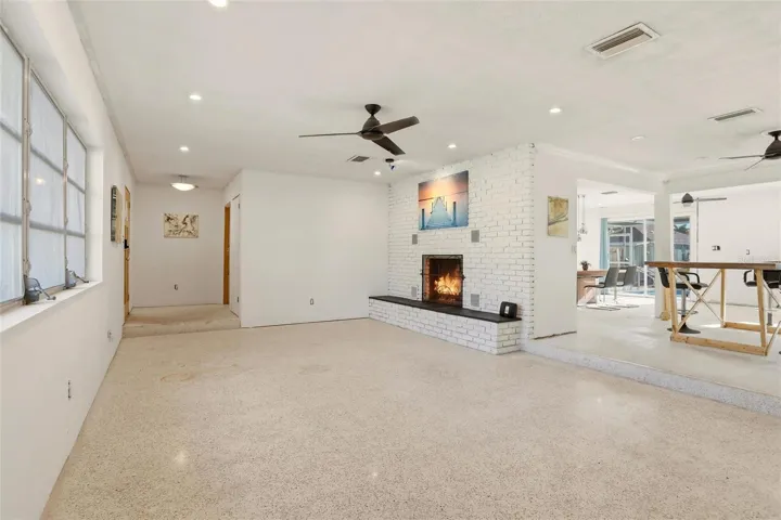 living room looking in to kitchen