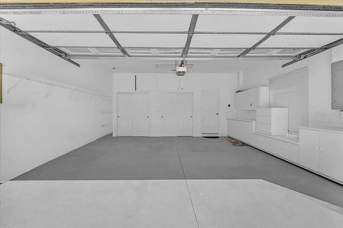 Garage with Built-In Cabinets