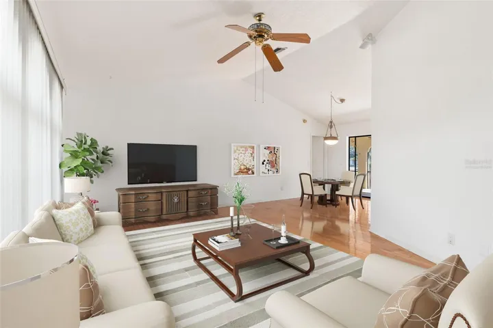 Living room virtually staged