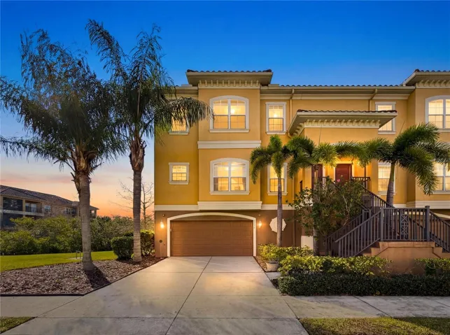 Front of the townhouse at 4536 Heron Ldg at twilight