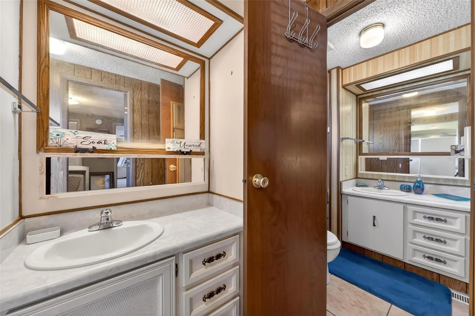 Attached full and half bathrooms