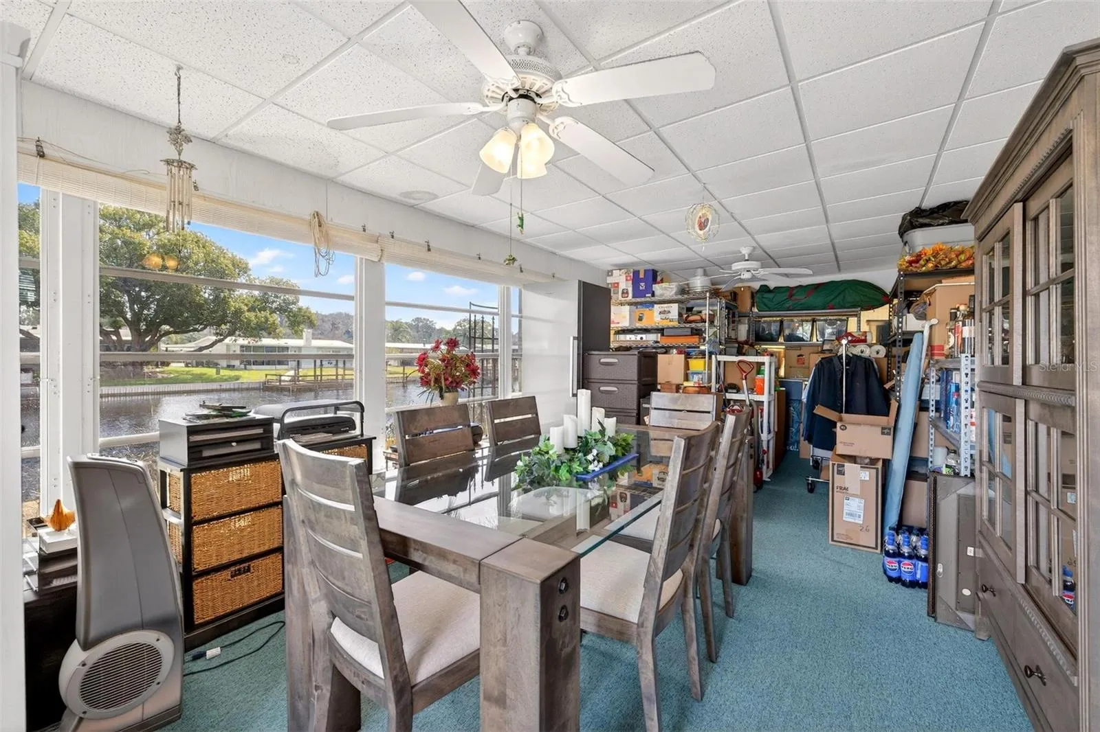 Florida room with panoramic water view