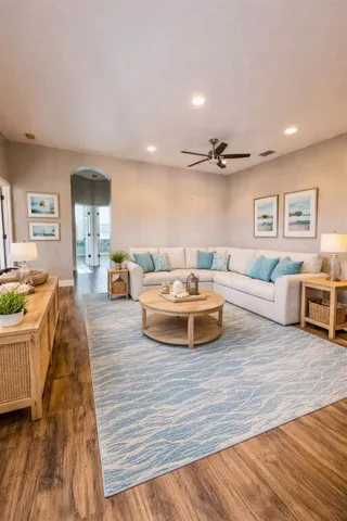 Virtual staged living room
