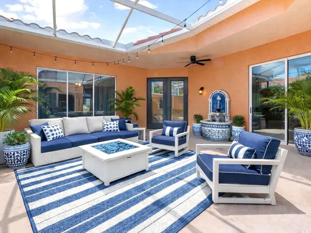 Virtually staged courtyard