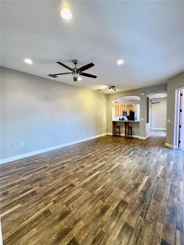 Living room/dining area facing kitchen