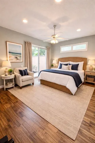 Virtually staged master bedroom