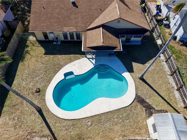 Aerial of the backyard