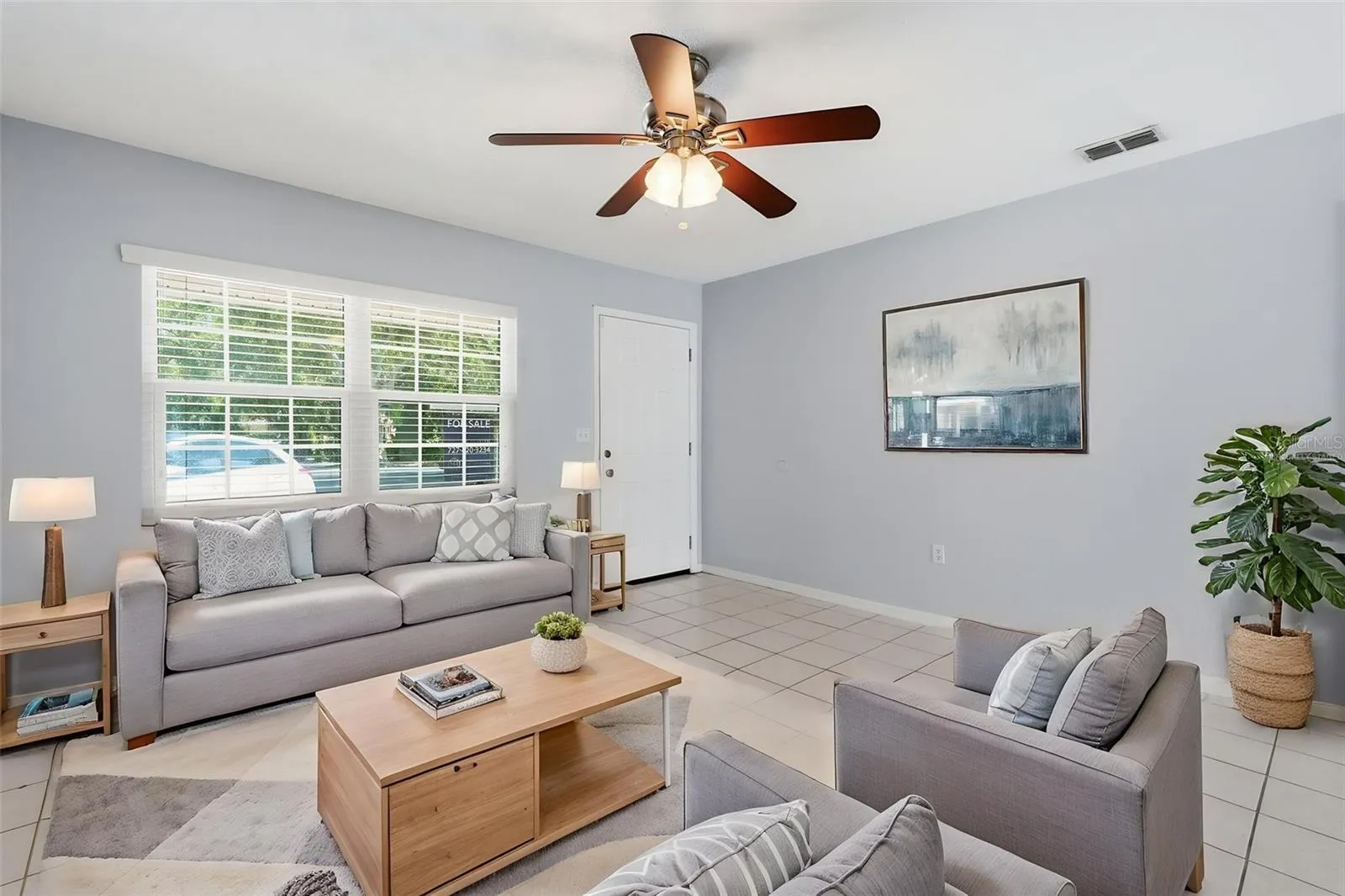 Virtually staged living room