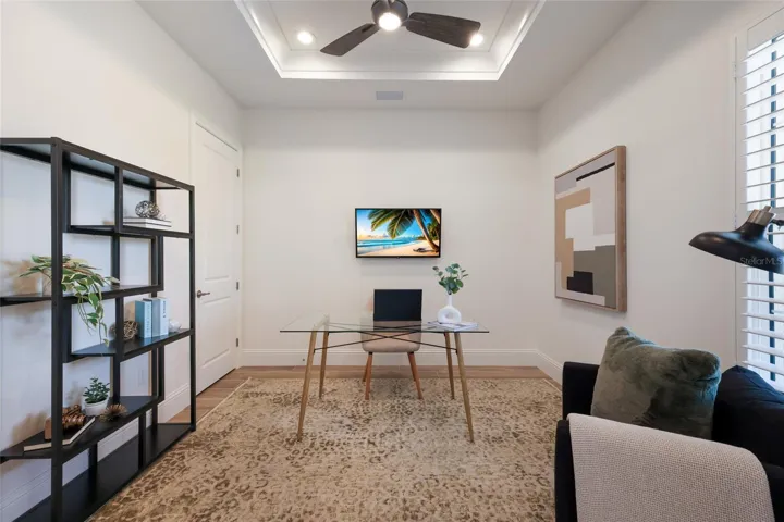 Private office at front of home