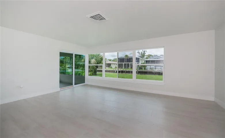 Living room overlooking the waterway