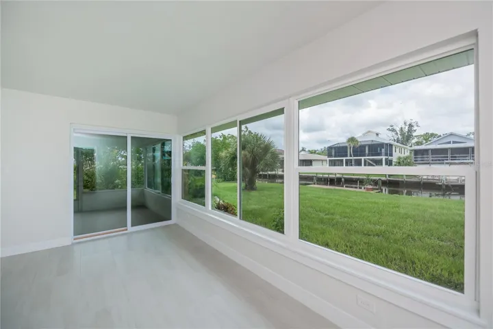 Living room overlooking the waterway