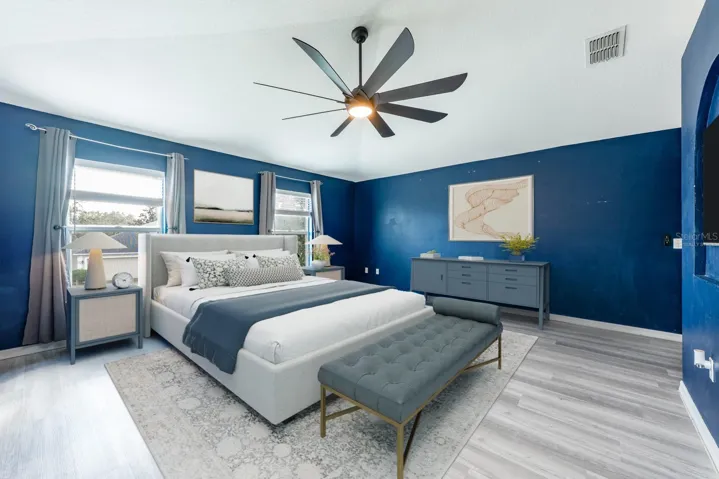Generous primary suite. Virtually Staged.