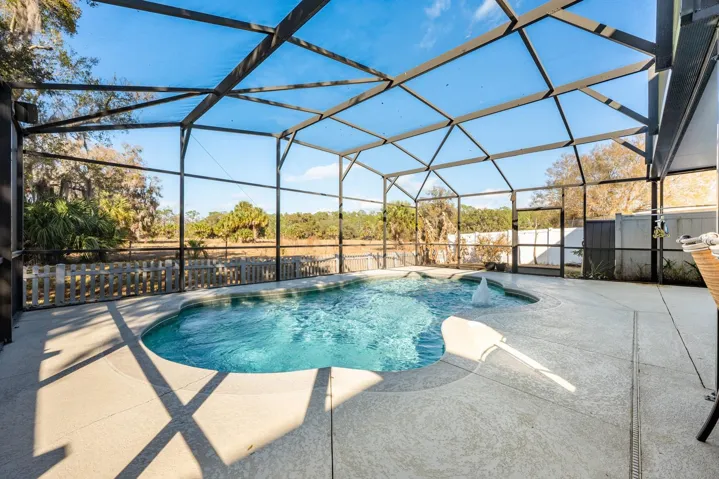 Private screened pool.