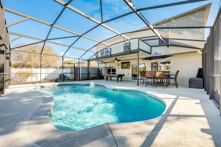 Private screened pool.