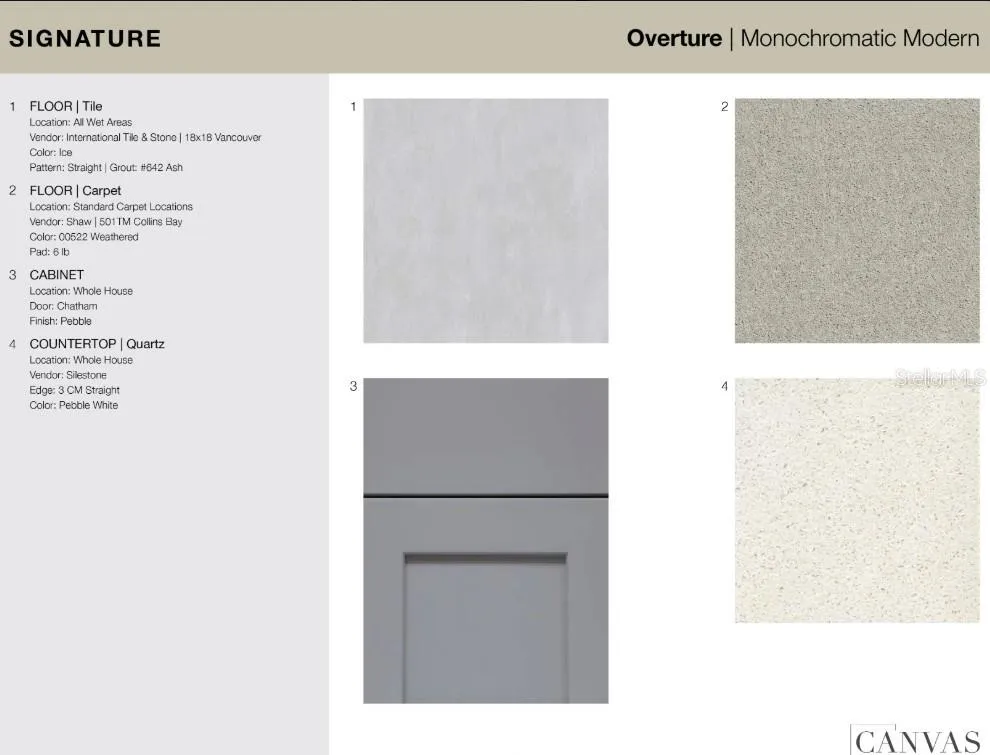 10600 Orbit Terrace design selections. Home is currently under construction and selections are subject to change.