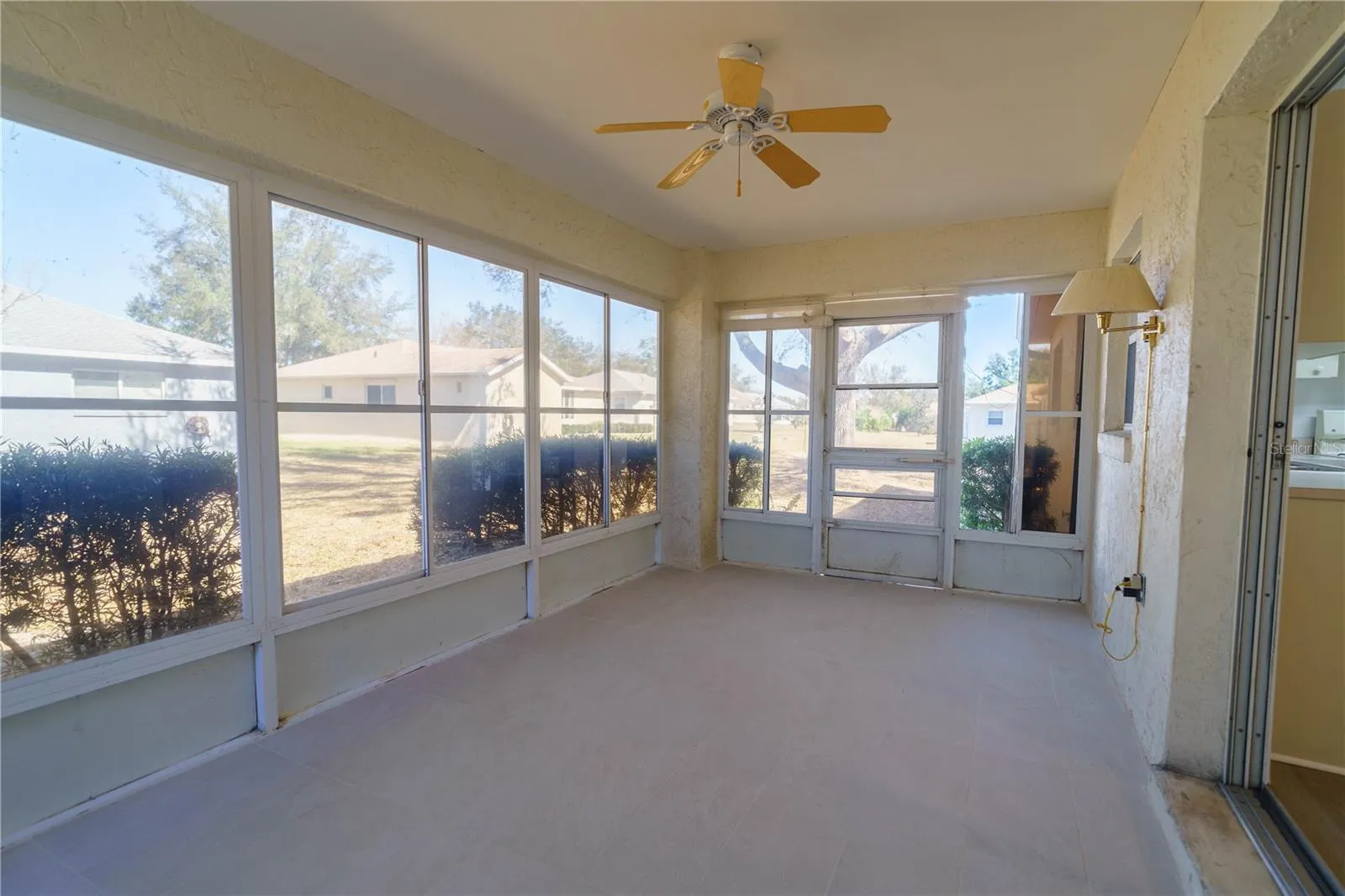 Enclosed porch with vinyl windows