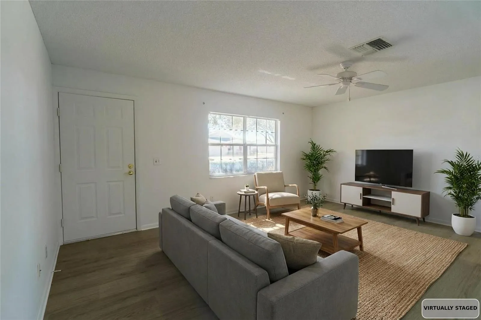 Great room virtually staged