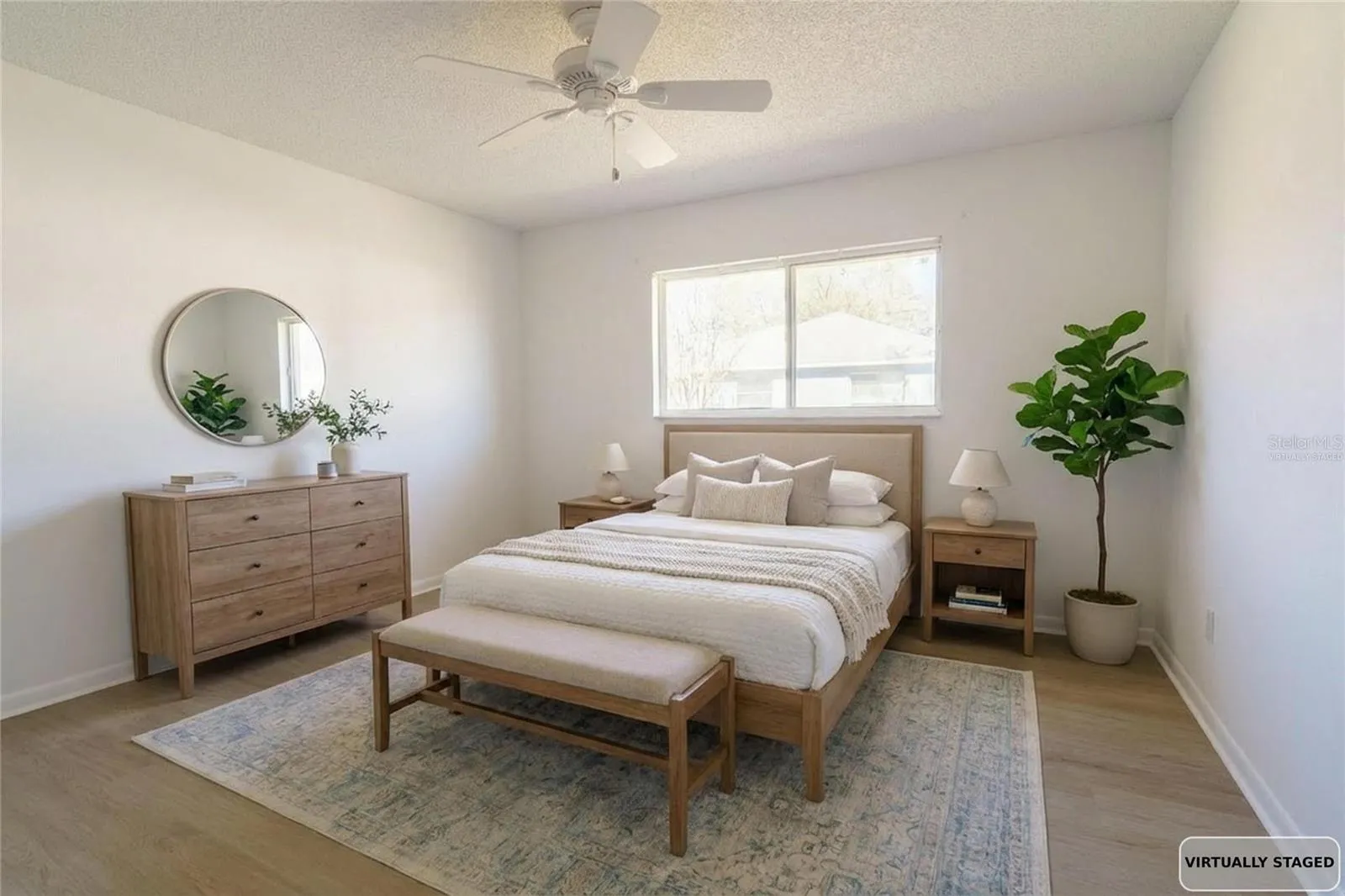 Guest bedroom virtually staged