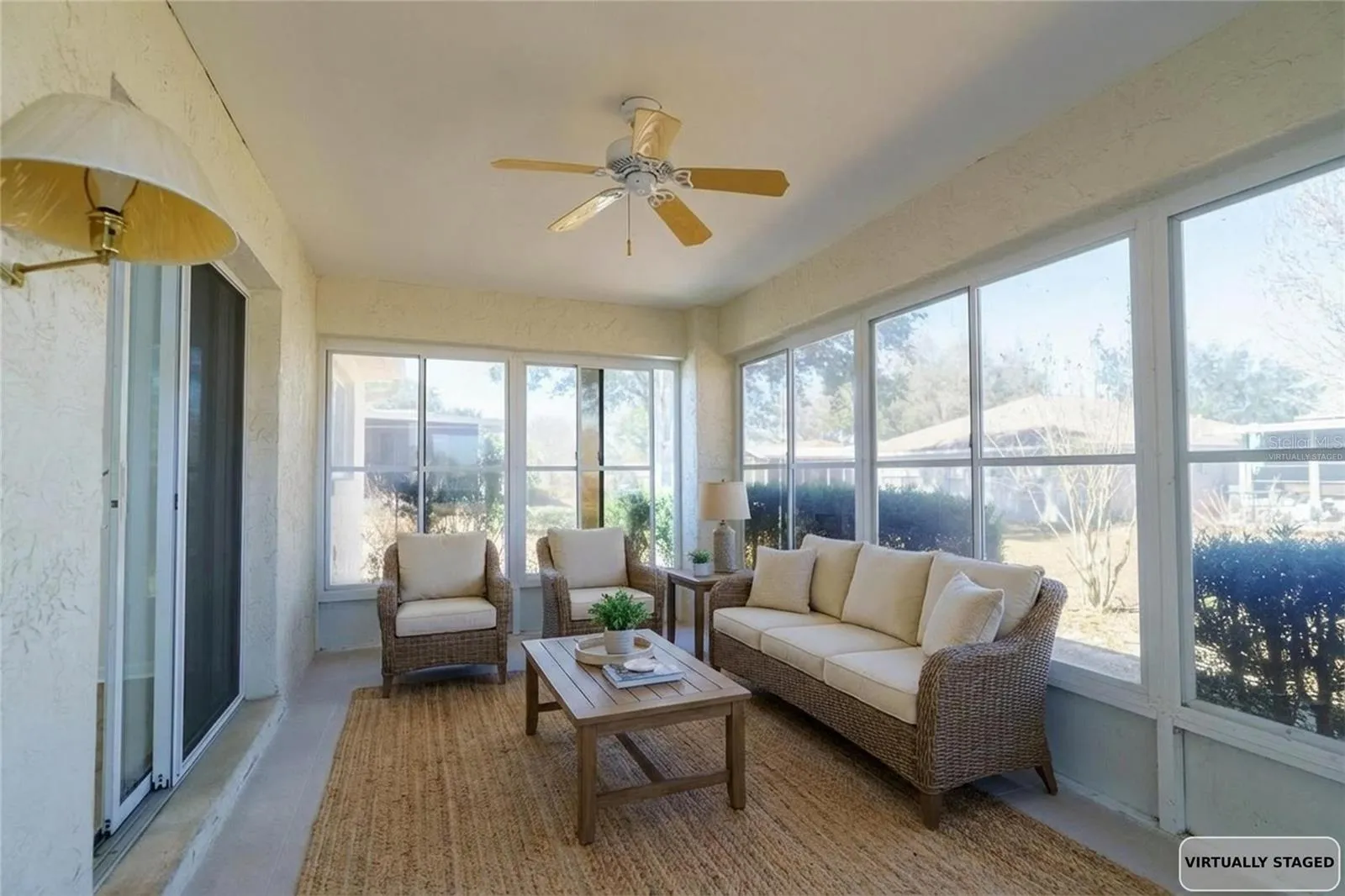 Enclosed porch virtually staged